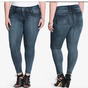 Torrid Jegging Skinny Super Soft Jean 14R Blue High Rise 3-Button Stretch